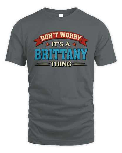 Don't Worry It's a Your Name Thing Funny Retro T-Shirt BRITTANY M1-57 / Unisex Standard T-Shirt / charcoal