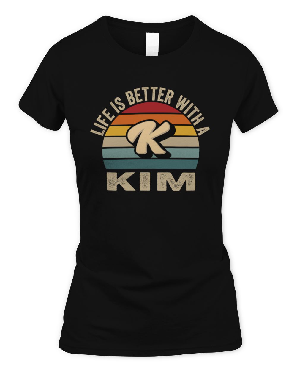 Life Is Better with Name Vintage Sun Shirt KIM M1-50 / Women's Standard T-Shirt / black