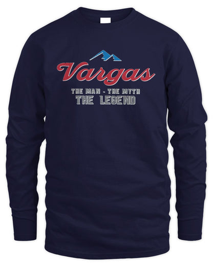 The Man The Myth The Legend Coors Light Beer T-Shirt VARGAS M1-S84 / Men's Long Sleeved T-Shirt / navy