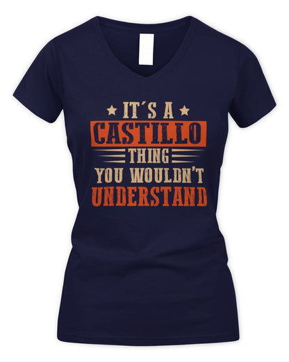 It's a Name Thing Personalized Funny Shirt CASTILLO M1-51 / Women's V-Neck T-Shirt / navy