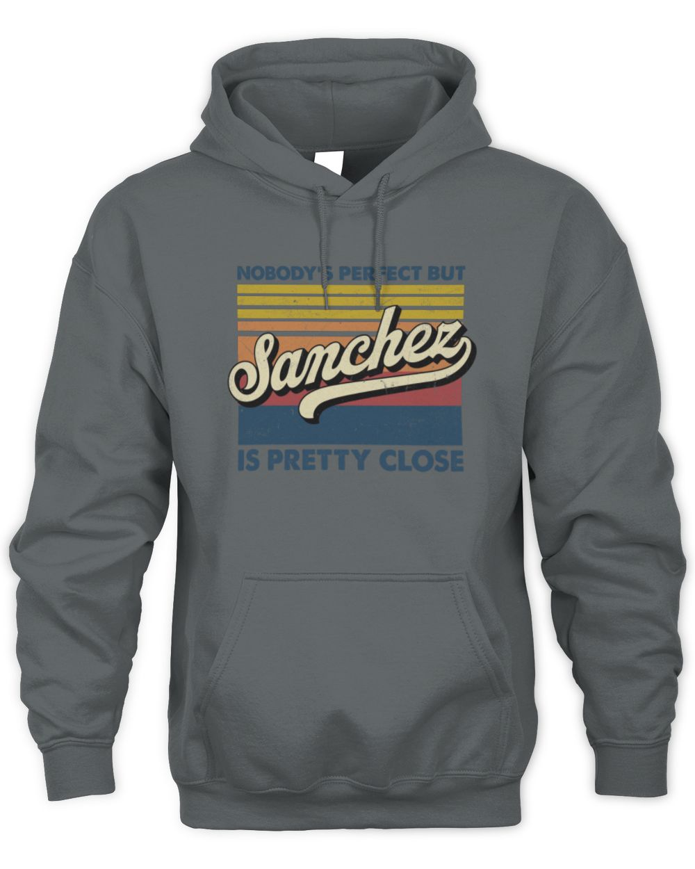 Nobody's Perfect But Your Name Is Pretty Close Retro Shirt SANCHEZ M1-65 / Unisex Hoodie / charcoal