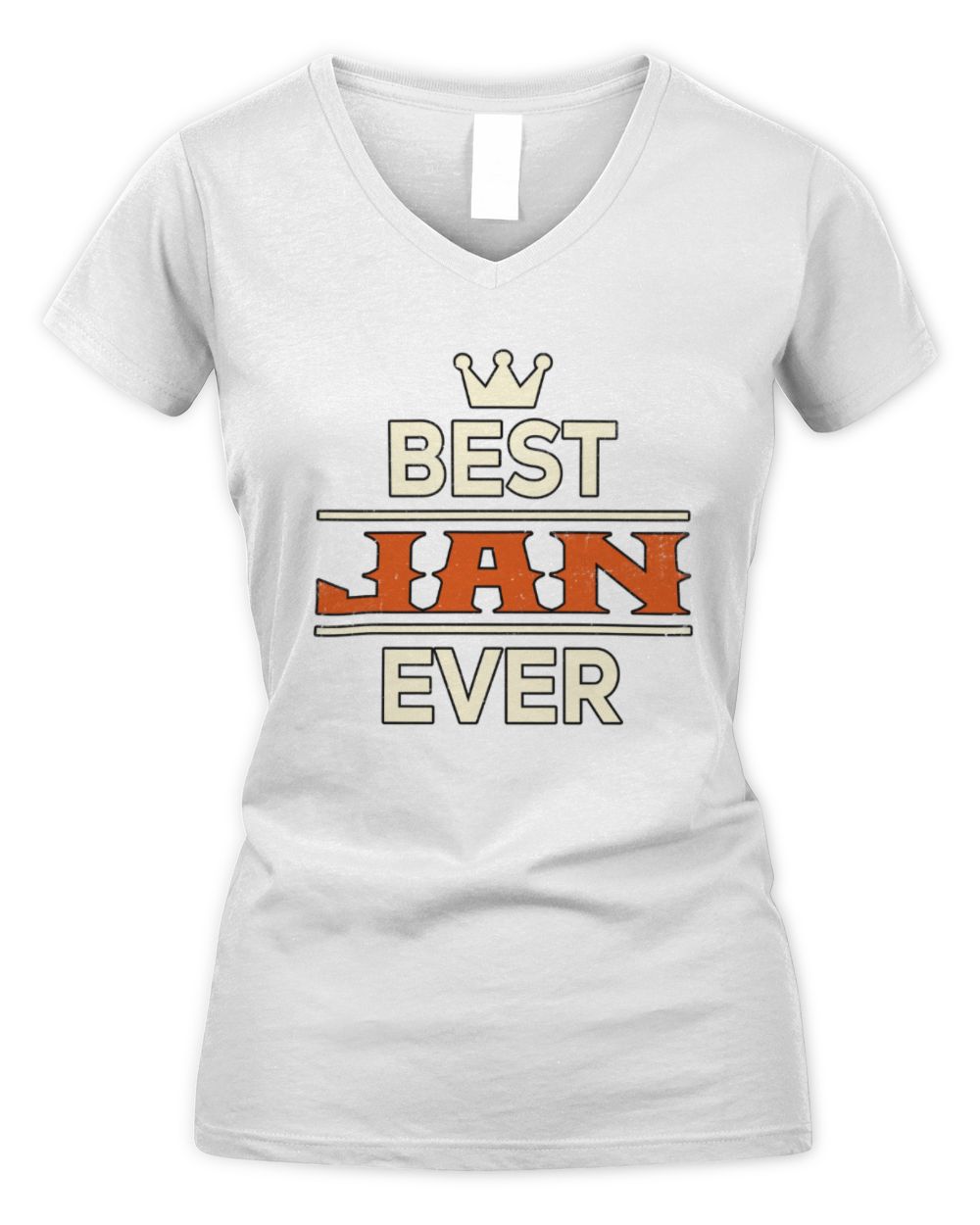Best Your Name With Crown Shirt JAN M1-59 / Women's V-Neck T-Shirt / white