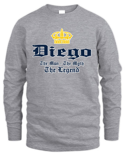 The Man The Myth The Legend Corona Beer T-Shirt DIEGO M1-S83 / Men's Long Sleeved T-Shirt / sport grey