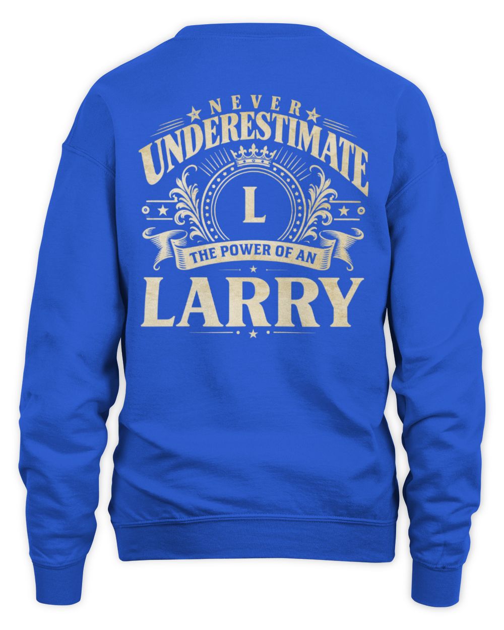 Never Underestimate Your Name Luxury Logo Shirt LARRY M1-63 / Unisex Sweatshirt / royal