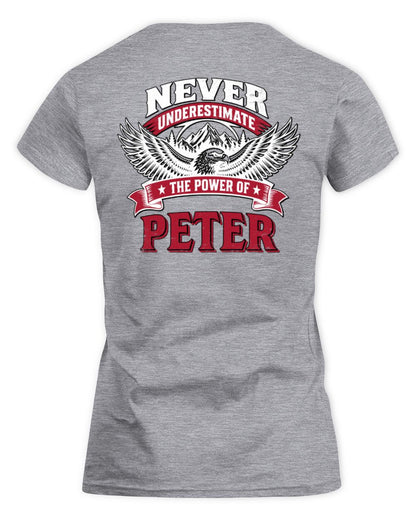 Never Underestimate Your Name Eagle Mountain Shirt PETER M1-61 / Women's Standard T-Shirt / sport grey