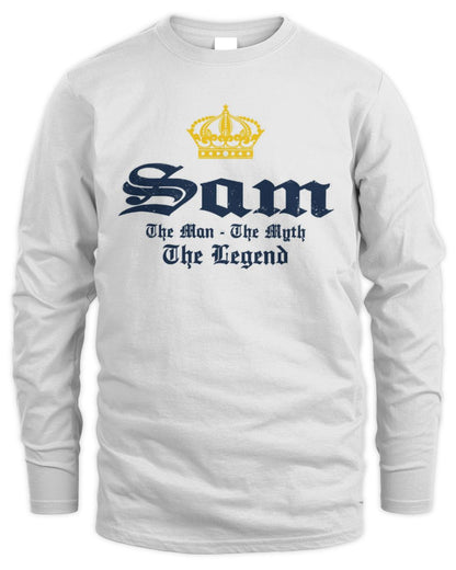 The Man The Myth The Legend Corona Beer T-Shirt SAM M1-S83 / Men's Long Sleeved T-Shirt / white