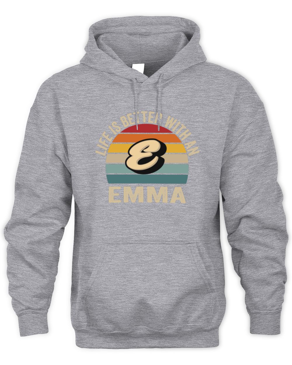 Life Is Better with Name Vintage Sun Shirt EMMA M1-50 / Unisex Hoodie / sport grey
