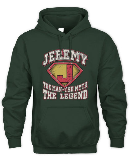The Man The Myth The Legend Superman Graphic T-Shirt JEREMY M1-74 / Unisex Hoodie / forest green