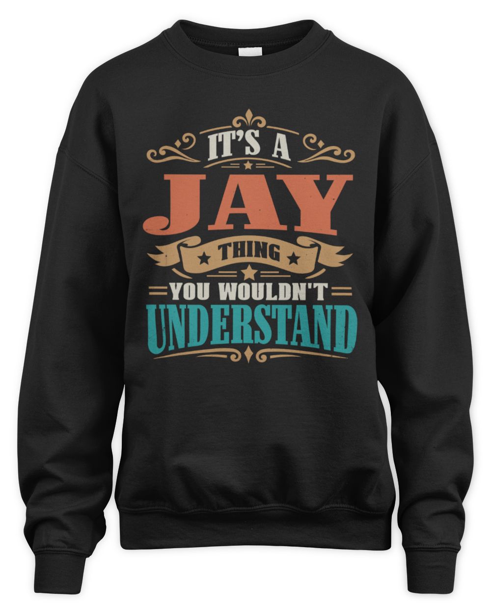 It’s a Name Thing Personalized Retro T-Shirt JAY M1-47 / Unisex Sweatshirt / black