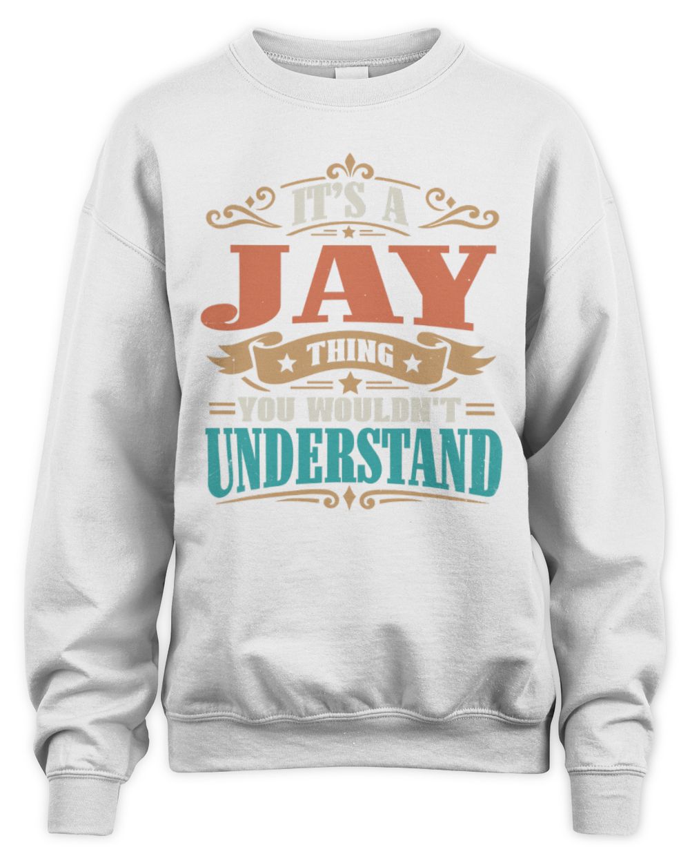 It’s a Name Thing Personalized Retro T-Shirt JAY M1-47 / Unisex Sweatshirt / white