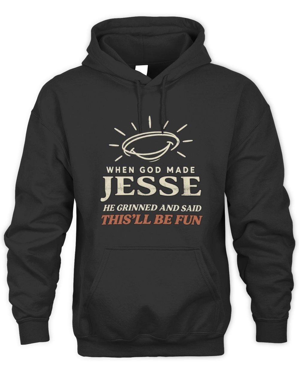 When God Made Your Name Funny Western T-Shirt T-Shirt JESSE M1-S82 / Unisex Hoodie / black