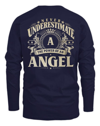 Never Underestimate Your Name Luxury Logo Shirt ANGEL M1-63 / Men's Long Sleeved T-Shirt / navy