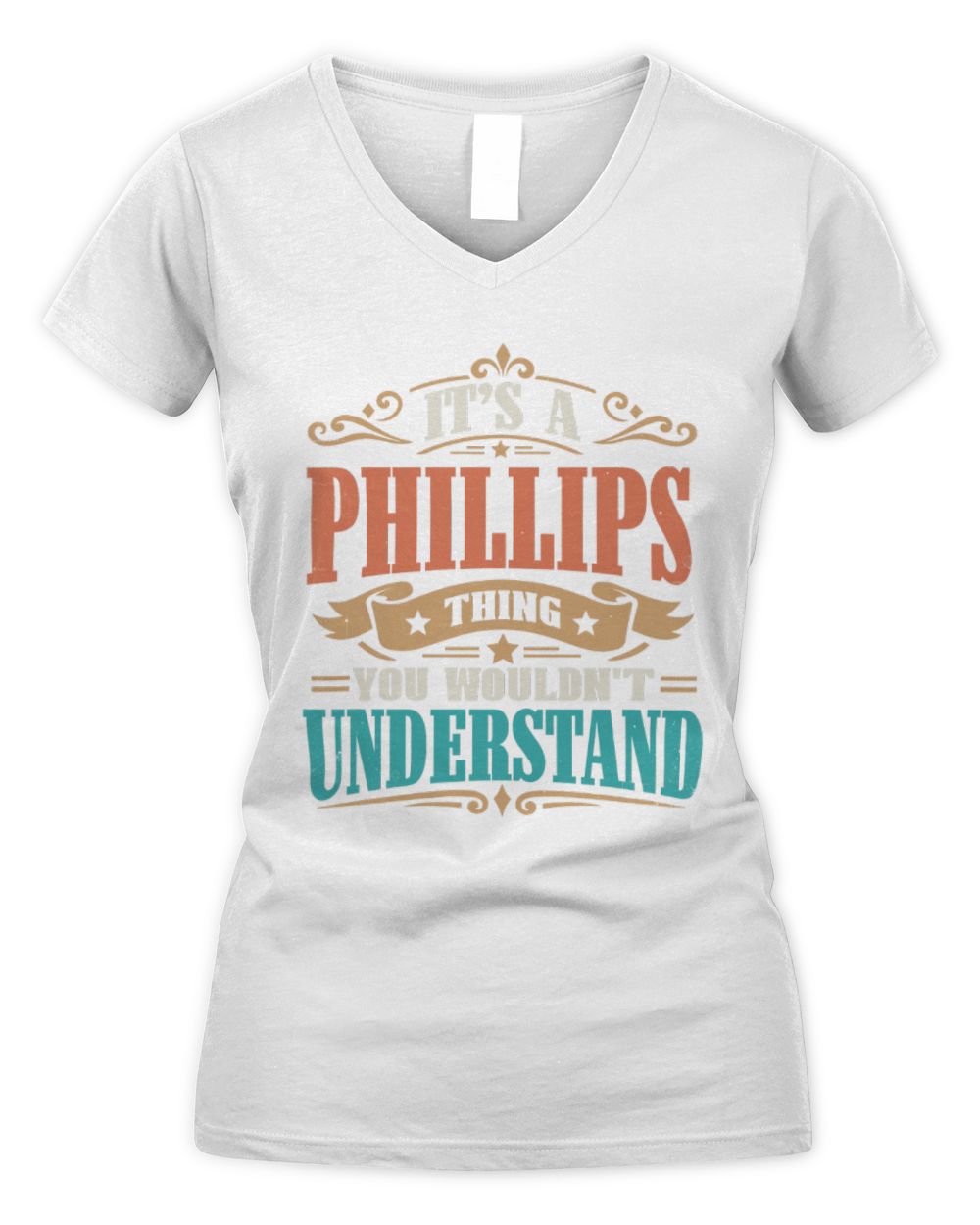 It’s a Name Thing Personalized Retro T-Shirt PHILLIPS M1-47 / Women's V-Neck T-Shirt / white