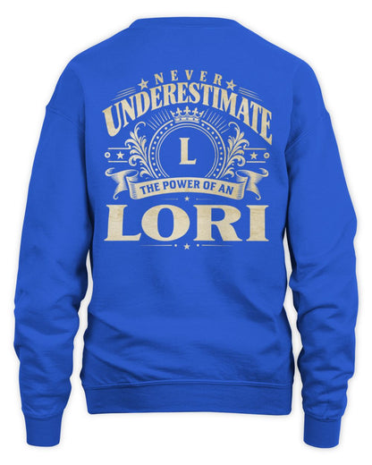 Never Underestimate Your Name Luxury Logo Shirt LORI M1-63 / Unisex Sweatshirt / royal