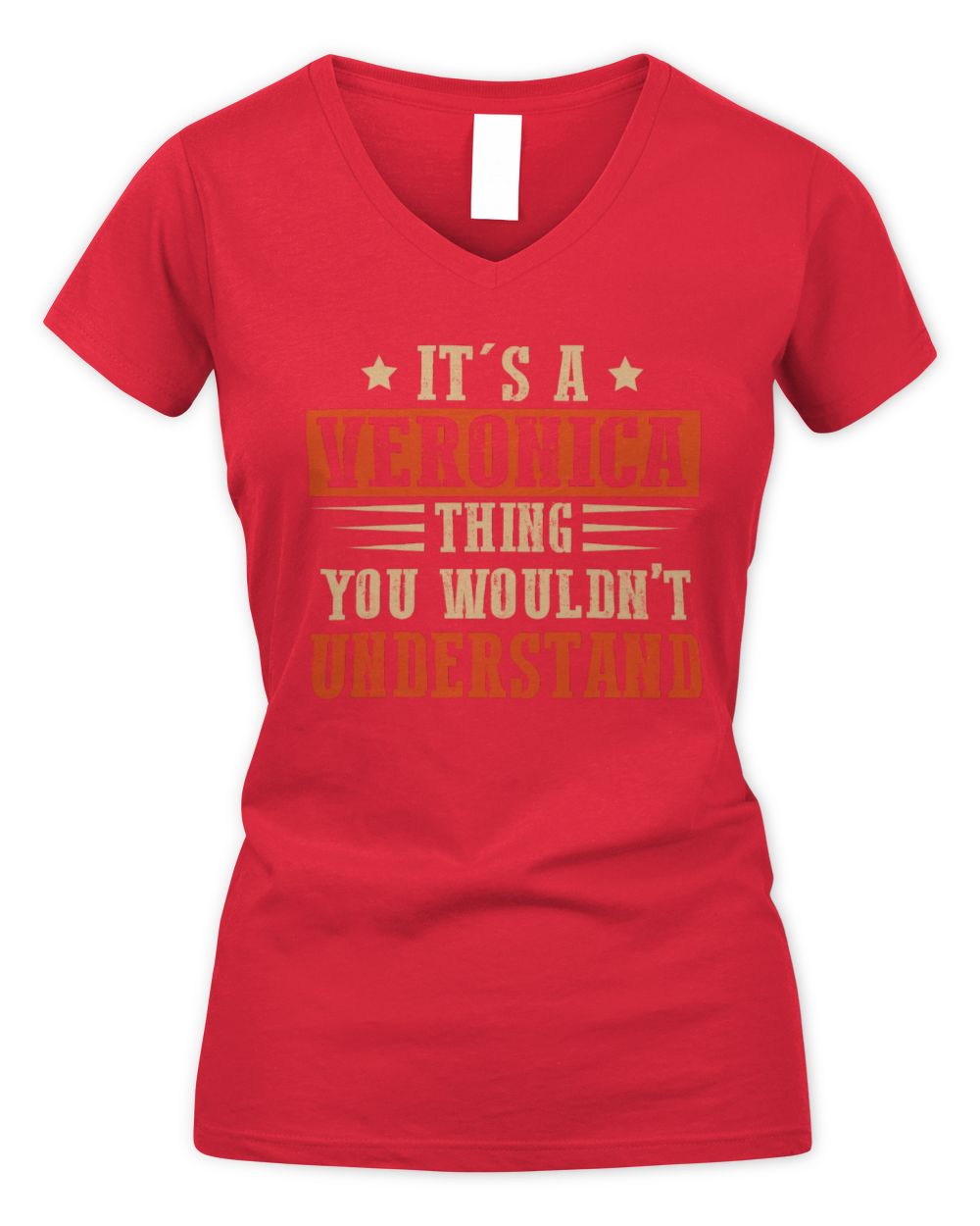 It's a Name Thing Personalized Funny Shirt VERONICA M1-51 / Women's V-Neck T-Shirt / red