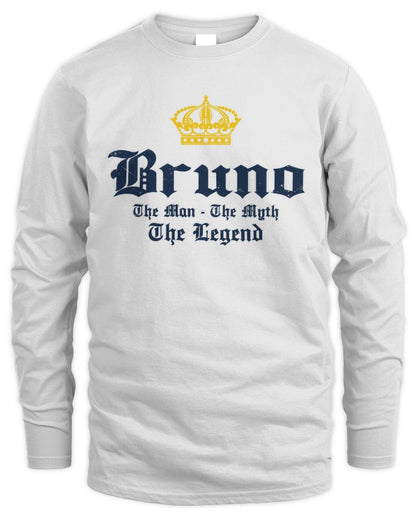 The Man The Myth The Legend Corona Beer T-Shirt BRUNO M1-S83 / Men's Long Sleeved T-Shirt / white