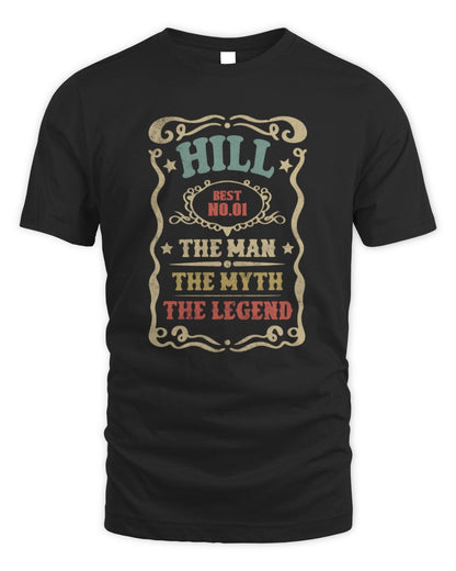 The Man The Myth The Legend Vintage Gold Wine Shirt HILL M1-52 / Unisex Standard T-Shirt / black
