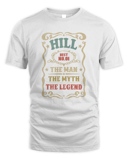 The Man The Myth The Legend Vintage Gold Wine Shirt HILL M1-52 / Unisex Standard T-Shirt / white