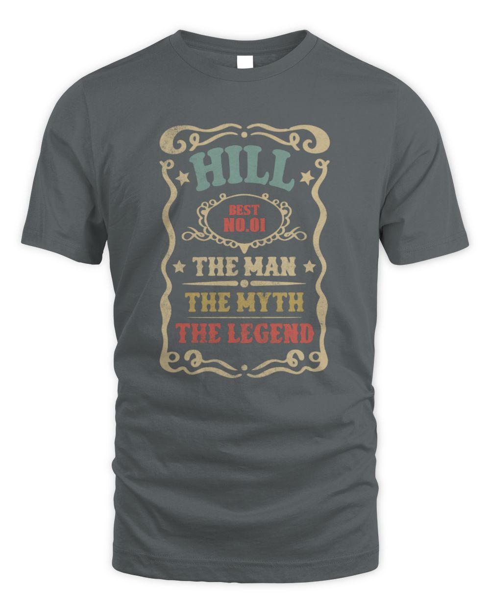 The Man The Myth The Legend Vintage Gold Wine Shirt HILL M1-52 / Unisex Standard T-Shirt / charcoal