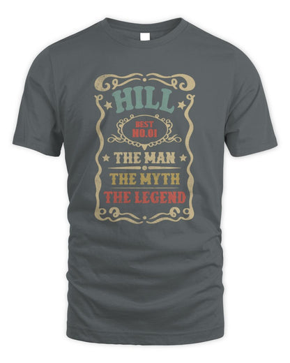 The Man The Myth The Legend Vintage Gold Wine Shirt HILL M1-52 / Unisex Standard T-Shirt / charcoal
