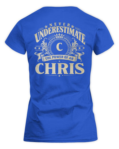 Never Underestimate Your Name Luxury Logo Shirt CHRIS M1-63 / Women's Standard T-Shirt / charcoal