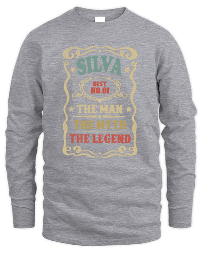 The Man The Myth The Legend Vintage Gold Wine Shirt SILVA M1-52 / Men's Long Sleeved T-Shirt / sport grey