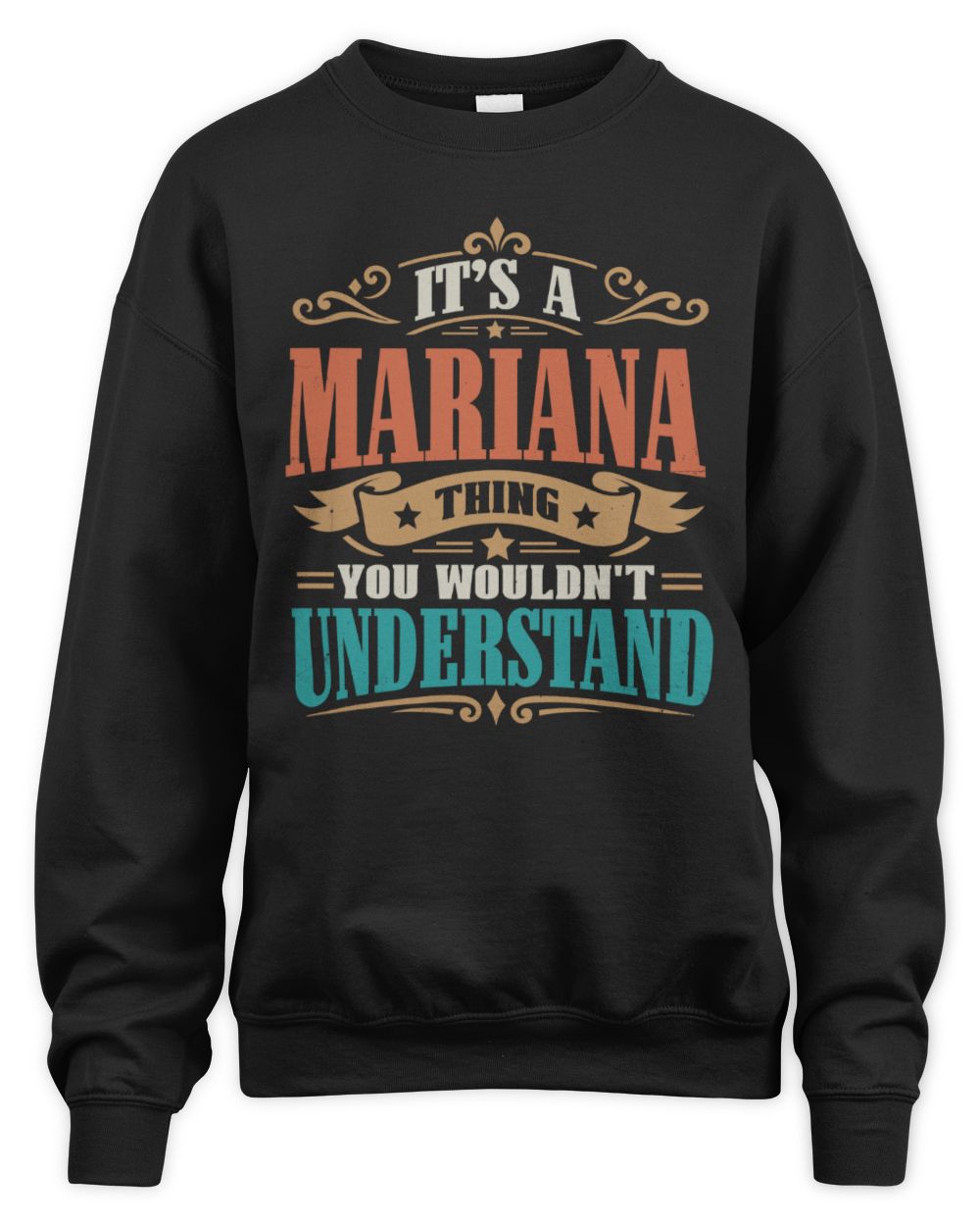 It’s a Name Thing Personalized Retro T-Shirt MARIANA M1-47 / Unisex Sweatshirt / black