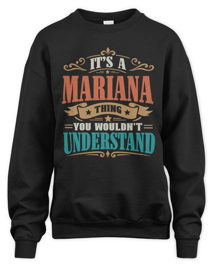It’s a Name Thing Personalized Retro T-Shirt MARIANA M1-47 / Unisex Sweatshirt / black