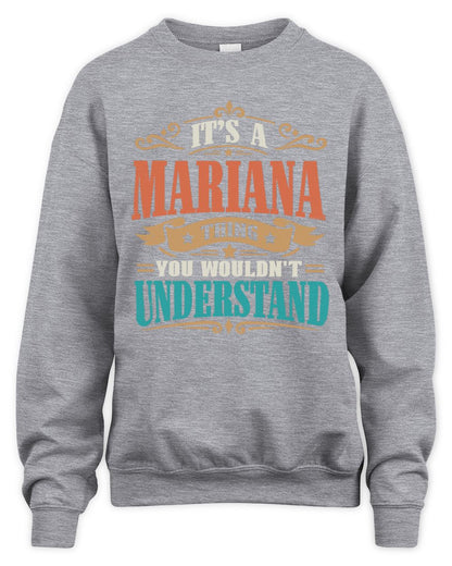 It’s a Name Thing Personalized Retro T-Shirt MARIANA M1-47 / Unisex Sweatshirt / sport grey