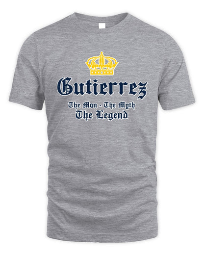 The Man The Myth The Legend Corona Beer T-Shirt GUTIERREZ M1-S83 / Unisex Standard T-Shirt / sport grey