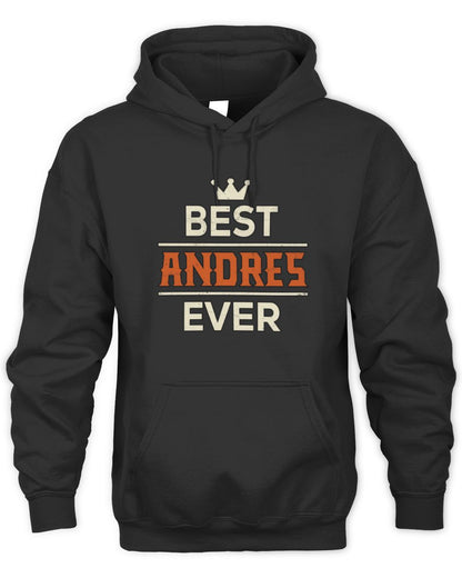 Best Your Name With Crown Shirt ANDRES M1-59 / Unisex Hoodie / black