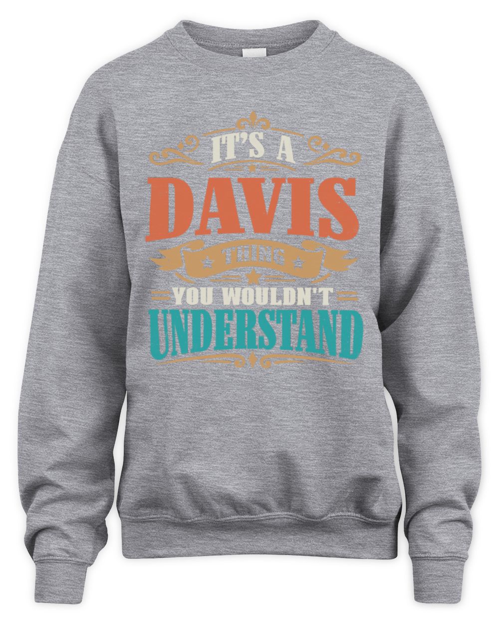 It’s a Name Thing Personalized Retro T-Shirt DAVIS M1-47 / Unisex Sweatshirt / sport grey