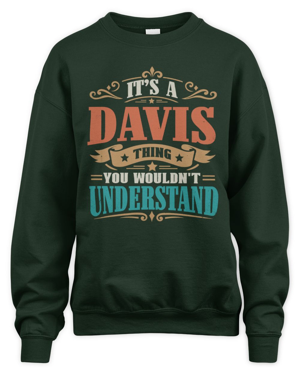 It’s a Name Thing Personalized Retro T-Shirt DAVIS M1-47 / Unisex Sweatshirt / forest green