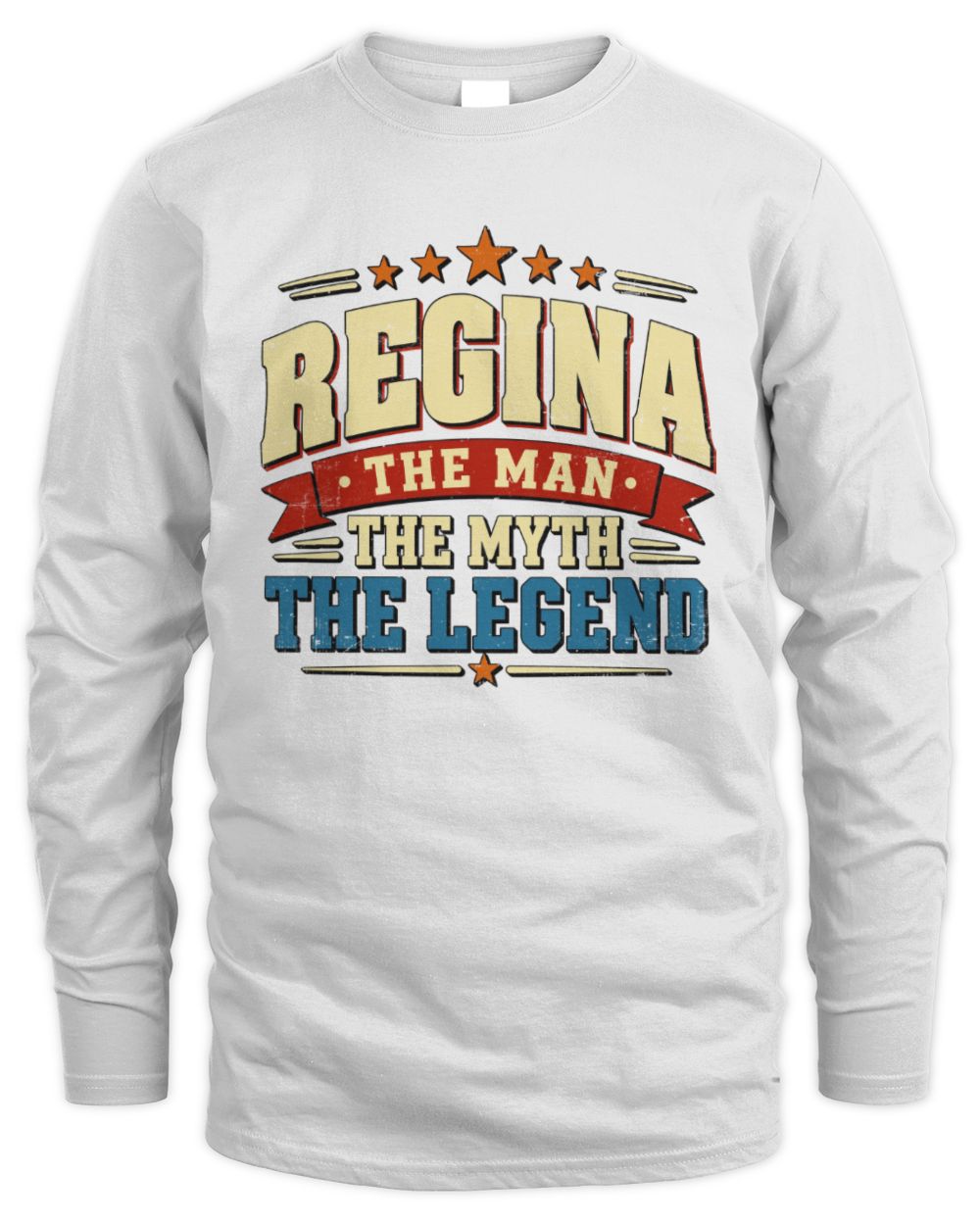 The Man The Myth The Legend Ribbon Vintage T-Shirt REGINA M1-56 / Men's Long Sleeved T-Shirt / white