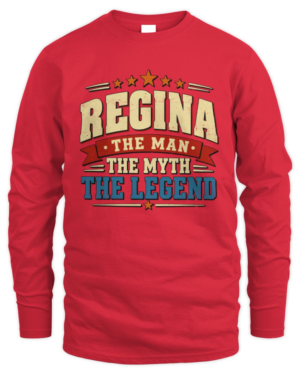 The Man The Myth The Legend Ribbon Vintage T-Shirt REGINA M1-56 / Men's Long Sleeved T-Shirt / red