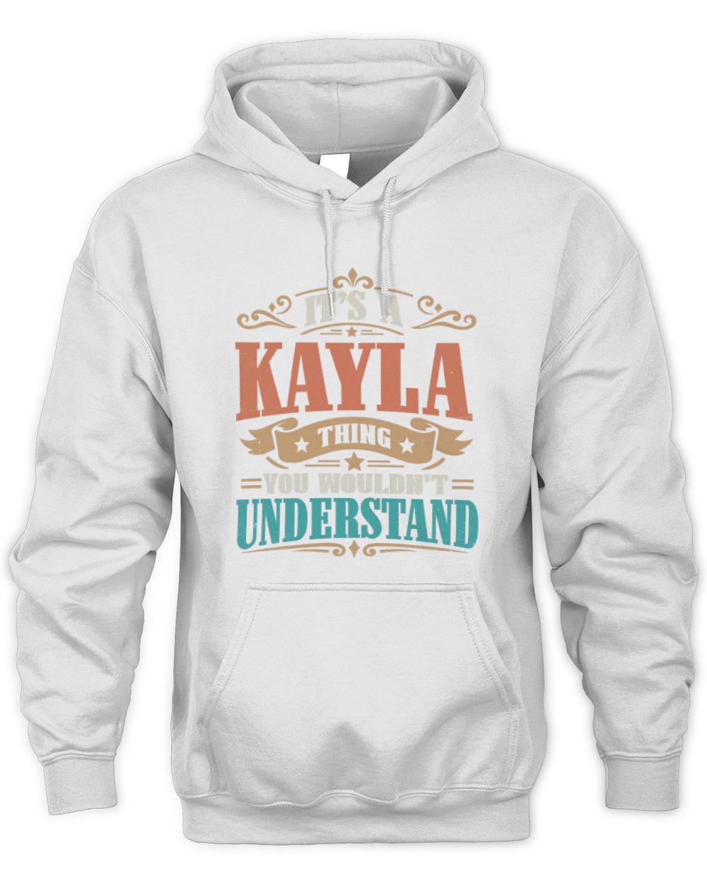 It’s a Name Thing Personalized Retro T-Shirt KAYLA M1-47 / Unisex Hoodie / white