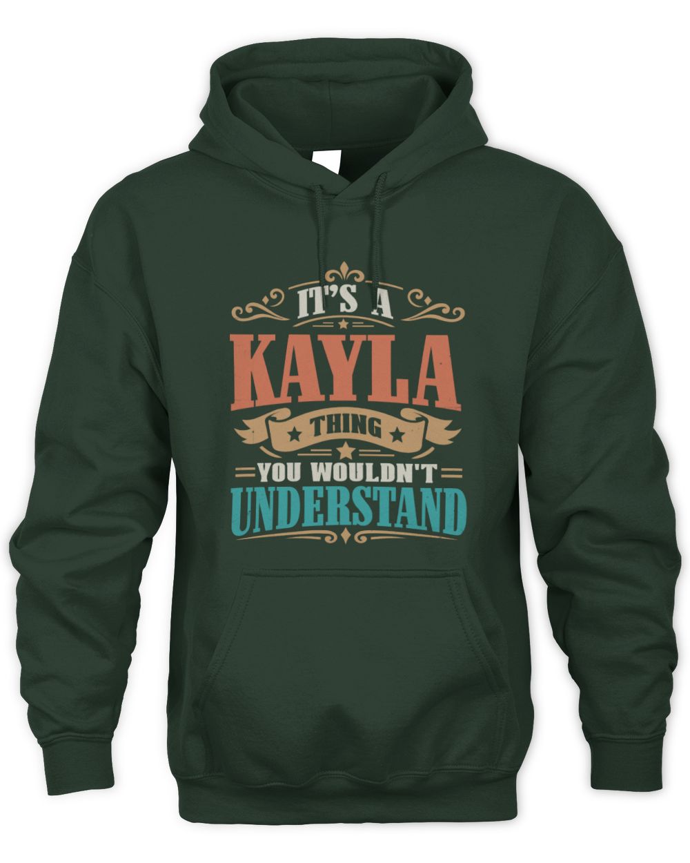 It’s a Name Thing Personalized Retro T-Shirt KAYLA M1-47 / Unisex Hoodie / forest green