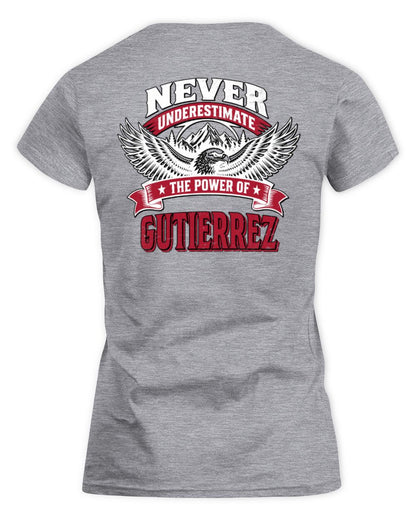 Never Underestimate Your Name Eagle Mountain Shirt GUTIERREZ M1-61 / Women's Standard T-Shirt / sport grey