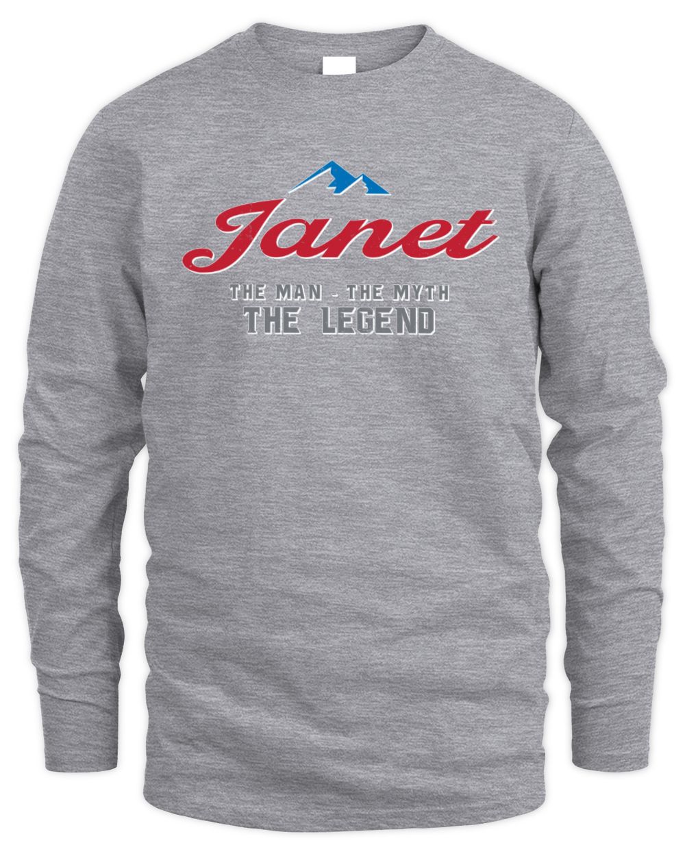 The Man The Myth The Legend Coors Light Beer T-Shirt JANET M1-S84 / Men's Long Sleeved T-Shirt / sport grey