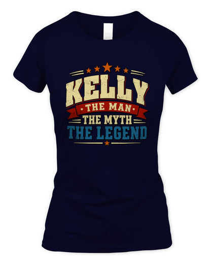 The Man The Myth The Legend Ribbon Vintage T-Shirt KELLY M1-56 / Women's Standard T-Shirt / navy