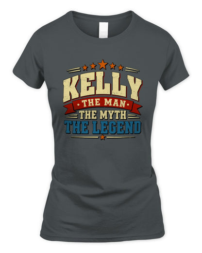 The Man The Myth The Legend Ribbon Vintage T-Shirt KELLY M1-56 / Women's Standard T-Shirt / charcoal