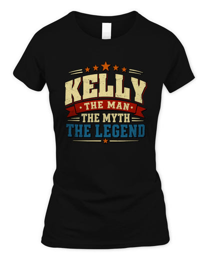 The Man The Myth The Legend Ribbon Vintage T-Shirt KELLY M1-56 / Women's Standard T-Shirt / black
