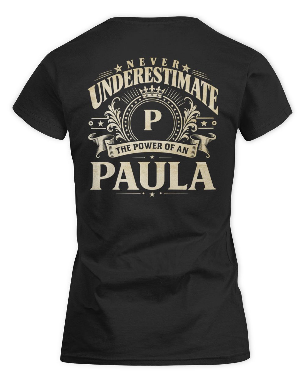 Never Underestimate Your Name Luxury Logo Shirt PAULA M1-63 / Women's Standard T-Shirt / black