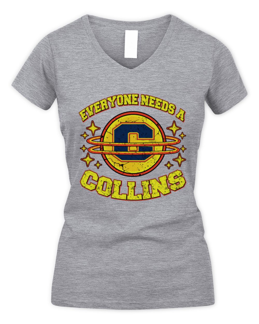 Everyone Needs a Your Name Shirt COLLINS M1-76 / Women's V-Neck T-Shirt / sport grey