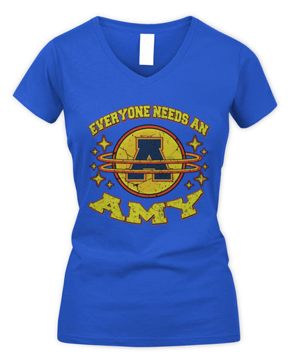 Everyone Needs a Your Name Shirt AMY M1-76 / Women's V-Neck T-Shirt / royal