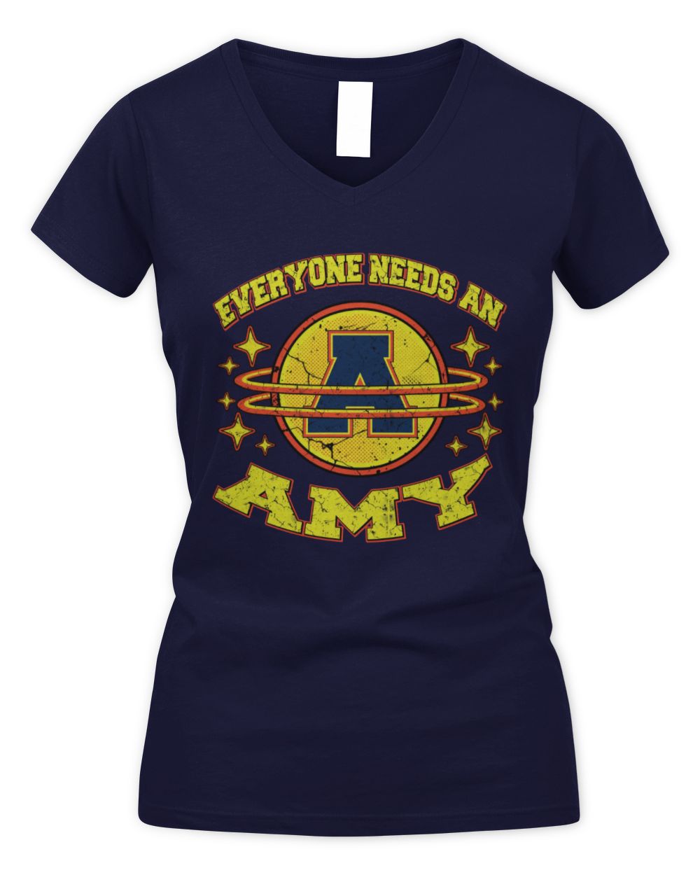 Everyone Needs a Your Name Shirt AMY M1-76 / Women's V-Neck T-Shirt / navy