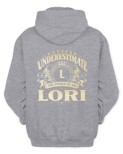 Never Underestimate Your Name Luxury Logo Shirt LORI M1-63 / Unisex Hoodie / sport grey
