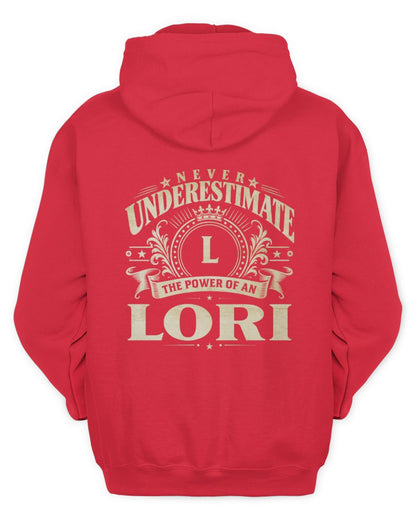 Never Underestimate Your Name Luxury Logo Shirt LORI M1-63 / Unisex Hoodie / red