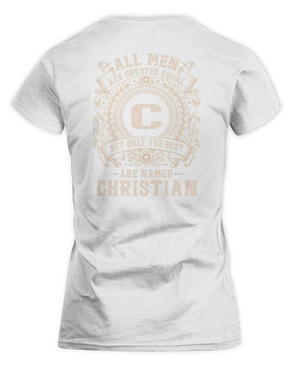 All Men Are Created Equal Cool Logo Shirt CHRISTIAN M1-60 / Women's Standard T-Shirt / white
