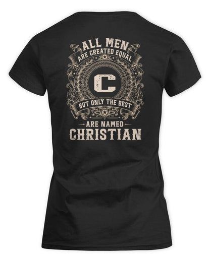 All Men Are Created Equal Cool Logo Shirt CHRISTIAN M1-60 / Women's Standard T-Shirt / black